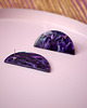 kolczyki z żywicy KOLCZYKI połówki duże sztyfty violet marble 4