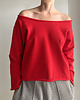 bluza bez kaptura damska Czerwona bluza cięta Bez ściągaczy 1