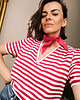 t-shirt damskie Bluzka COCO v mini paski red 2