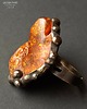 pierścionki - różne Bursztynowy unikat na palcu spektakularny pierścień handmade PREZENT z klasą 7
