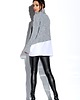 swetry damskie Golf łączony z koszulą LS263 - jasnoszary 1