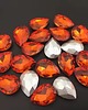 biżuteria różna Tunele do uszu łezki 10-100mm ze szklanym kryształkiem #020 Orange Red 2