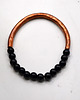 bransoletki - inne Bransoletka miedziana handmade z koralikami: onyx 4
