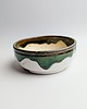 doniczki Płaska doniczka ceramiczna "zielone zacieki" 1