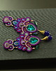 kolczyki soutache Fioletowo morskie kandelabrowe kolczyki sutasz 2