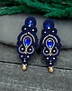 kolczyki soutache Kolczyki sutasz granatowe ze złotem Olia wieczorowe z kryształkami 2