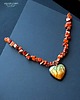 korale Elegancki naszyjnik z piasku pustyni z sercem z jaspisu unikat handmade 9