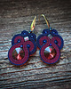 kolczyki soutache Bordowo granatowe kolczyki soutache 1