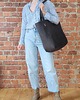 torby na ramię Lazy bag Bukka taupe wodoodporny nubuk 6
