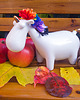 figurki i rzeźby Jednorożec tęczowy pride ceramiczny biały 3