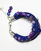 bransoletki skórzane Bransoletka - Indygo, fiolet - rzemienie, koraliki 1