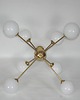 lampy wiszące Żyrandol Sputnik lata 60. Mosiądz i szkło 8x E14 Vintage 1