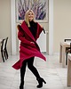 płaszcze damskie Mega długa bluza Bordo 1