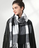 szale damskie Szalik Damski kaszmirowy wełna czarny szary biały 1