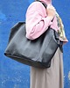 torby na ramię Czarna skórzana torba hobo z podszewką w psy - Jane 1