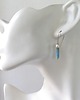 kolczyki z kamieniami Eleganckie kolczyki larimar z perłą słodkowodną 1