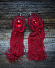 kolczyki soutache Bordowe kolczyki soutache z frędzlami- długie 1