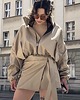 kurtki damskie Krótka kurtka bomber collar mocca 4