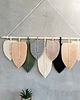 makramy Makrama Liście Stonowane Kolory Nowoczesne Boho 80x35 cm 5