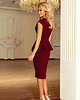 sukienki midi damskie 192-6 Elegancka sukienka MIDI z baskinką - bordo 2