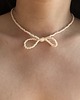 chokery Choker z masą perłową kokardka 3