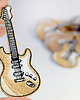 naszywki na ubrania Naszywka naprasowanka GITARA ELEKTRYCZNA BEŻOWA termoprzylepna haft 4x9,6cm 2