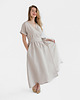 sukienki midi damskie Lniana Sukienka JASMINE ALMOND MILK 3