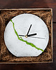 zegary Okrągły betonowy zegar stołowy/ścienny z chrobotkiem reniferowym- jasny 4