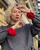 spinki i klamry do włosów 100% MERINO Czerwona RÓŻA SPINKA BROSZKA PIN 1