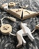 karuzele i girlandy do łóżeczka Świecąca girlanda z drewna - personalizowana - jednorożec i tęcza 2