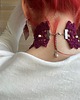 chokery Bordowy choker naszyjnik koronkowy 4