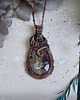wisiory Miedziany wisiorek wire wrapping z jaspisem Coffee Bean 5
