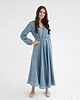 sukienki maxi damskie Lniana sukienka CAMELLIA MAXI DUSTY BLUE 2