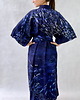 sukienki midi damskie KIMONO granatowe / szlafrok / sukienka w autorski wzór OCEAN 100% wiskoza 9