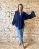 szlafroki damskie Szlafrok narzutka kimono z dresówki krótka 7
