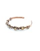 bransoletki wire wrapping Miedziana bransoleta mankietowa z cytrynem 8
