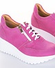 sneakersy damskie Sneakersy skórzane - sznurowane + suwak   (7070) 6