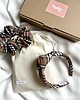 opaski do włosów Zestaw opaska supełkowa i scrunchie Beige Check 1