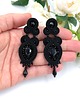 kolczyki soutache Lady kolczyki sutasz czarne wieczorowe lekkie z kryształkami 1