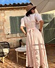 sukienki maxi damskie Lniana sukienka kopertowa blush pink 4