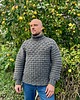swetry damskie Ręcznie dziergany grafitowy sweter z golfem z wełny jaka 4