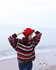 swetry damskie  Sweter handmade  melanż  z wełną 6