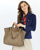 torby na ramię Duża torba damska pleciona shopper bag - MARCO MAZZINI beż taupe 1
