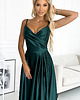 sukienki maxi damskie 299-9 CHIARA elegancka maxi satynowa suknia na ramiączkach - ZIELEŃ BUTELKOWA 1