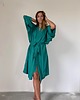 szlafroki damskie Szlafrok narzutka kimono w ciekawy zielony print 5