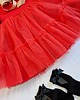 sukienki dla dziewczynki Sukienka Dresowa Czerwona Tiulowa 4