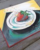 grafiki i ilustracje Truskawkę podano, obraz na płótnie 3
