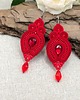 kolczyki soutache Kolczyki sutasz czerwone Verra eleganckie wieczorowe z kryształkami 2