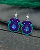 kolczyki soutache Kolczyki sutasz fioletowo morskie małe wiosenne kolorowe lekkie Flower 2