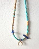 chokery Naszyjnik choker HATHOR  lunula, turkus, lapis lazuli, jaspis obrazkowy 2